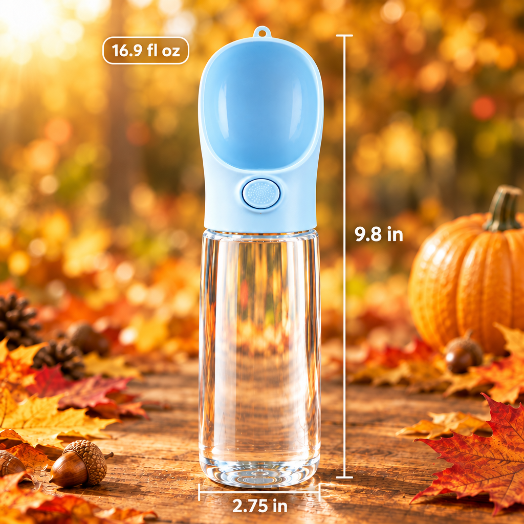 Blue Bottle Fall with Measurements
