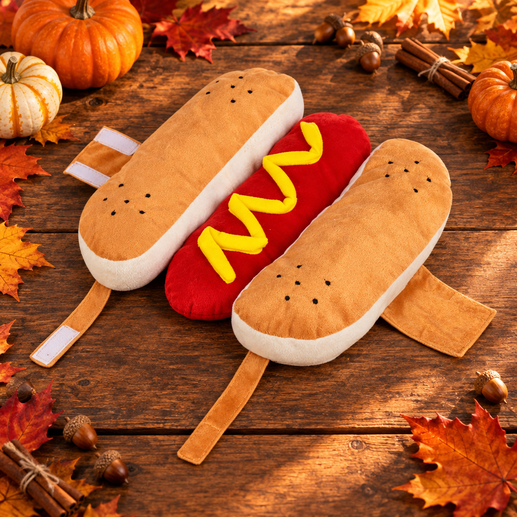 Hot Dog Costume Fall Flat Lay