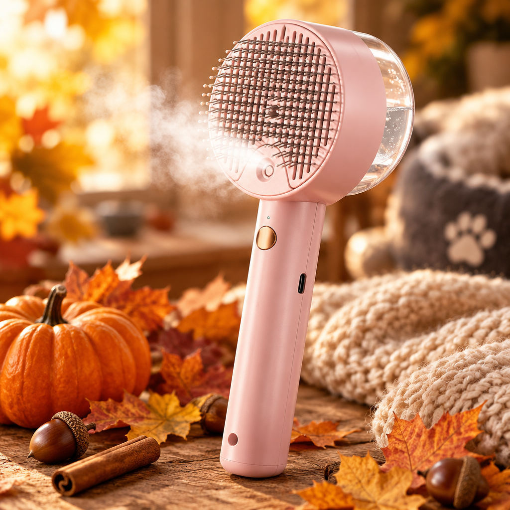 Pink Pet Steam Brush Fall